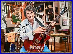 RONNIE WOOD Hand Signed Singing 16x12 Music Photo + Verified COA Rolling Stones