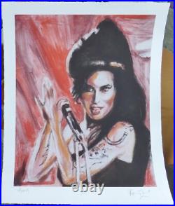 RONNIE WOOD ROLLING STONES AMY Winehouse HAND SIGNED COA