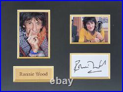 RONNIE WOOD Signed 16x12 Photo Display THE ROLLING STONES COA