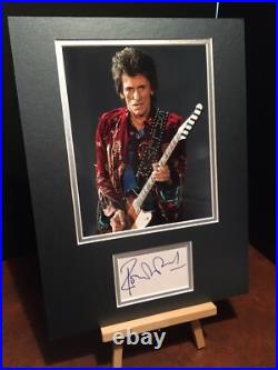 RONNIE WOOD The Rolling Stones / The Faces Genuine Signed 16x12 Display COA CAv