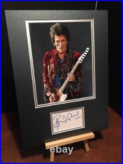 RONNIE WOOD The Rolling Stones / The Faces Genuine Signed 16x12 Display COA CAv