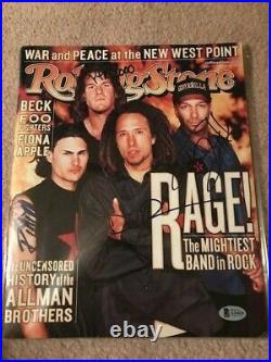 Rage Against The Machine Signed Rolling Stone By 4 Autographed Bas Not Psa Proof