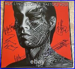 Rare Authentic Rolling Stones Signed Lp Cover 5 Autographed Jagger Tattoo You