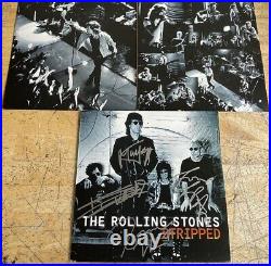 Rare Authentic Rolling Stones Signed Lp Record Cover 4 Autographed Stripped