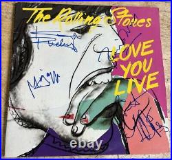 Rare Authentic Rolling Stones Signed Record Cover 4 Autographed Love You Love