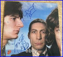 Rare Authentic Rolling Stones Signed Record Cover 5 Autographed Black And Blue