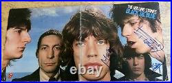 Rare Authentic Rolling Stones Signed Record Cover 6 Autographed Black And Blue