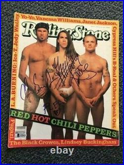 Red Hot Chili Peppers Signed Rolling Stone By 3 Autographed Auto Bas Not Psa #3