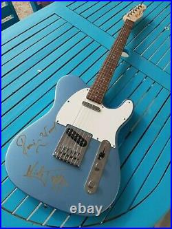 Rolling STONES autograph mick & ronnie FENDER telecaster guitar signed live