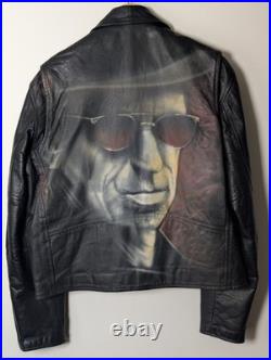 Rolling Stones 1 of 1 Keith Richards Hand Painted Vintage Leather Jacket