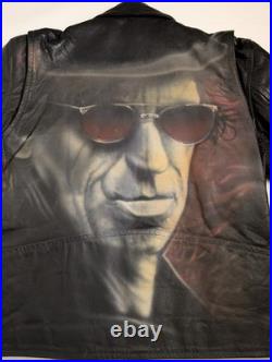 Rolling Stones 1 of 1 Keith Richards Hand Painted Vintage Leather Jacket