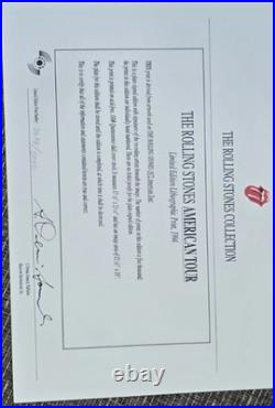 Rolling Stones 1972 American Tour Poster Plate Signed and Numbered