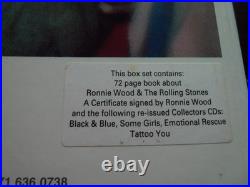 Rolling Stones 1975 Onwards Box w Ron Wood Story Photo Book Signed Card Creation