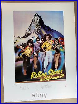 Rolling Stones 1976 Tour Of Europe 1994 Litho Poster Signed & Numbered N/m