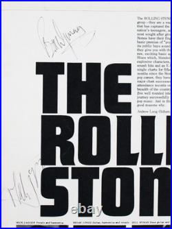 Rolling Stones (5) Jagger, Richards, Jones, Watts & Wyman Signed Album Cover BAS