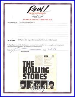 Rolling Stones (5) Jagger, Richards, Jones, Watts & Wyman Signed Album Cover BAS