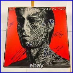 Rolling Stones (5) Jagger, Richards, Wood, & Watts SIGNED Tattoo You Album