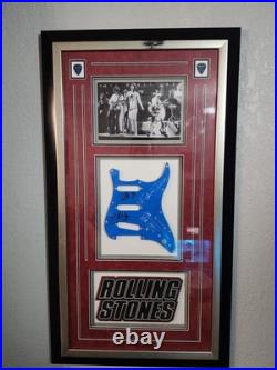Rolling Stones 6x Signed Guitar Pickguard Mick Jagger Watts Stewart COA Display