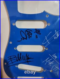 Rolling Stones 6x Signed Guitar Pickguard Mick Jagger Watts Stewart COA Display