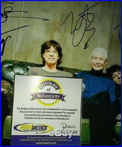 Rolling Stones Autographed 11x17 Photo COA Mick Jagger Keith Richards