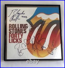 Rolling Stones Autographed 2003 40 Licks Framed Booklet Album Tour Book ACOA Rolling Stones Autographed 2003 40 Licks Framed Booklet Album Tour Book ACOA