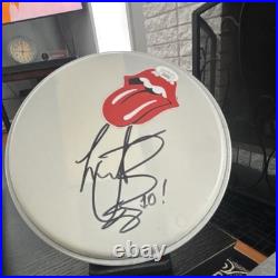 Rolling Stones Autographed Drumhead with Logo JSA Authenticated Charlie Watts