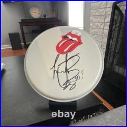 Rolling Stones Autographed Drumhead with Logo JSA Authenticated Charlie Watts