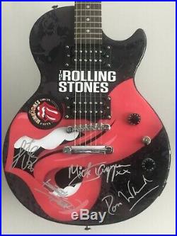 Rolling Stones Autographed Les Paul Guitar Jagger, Richards, Watts & Woods COA