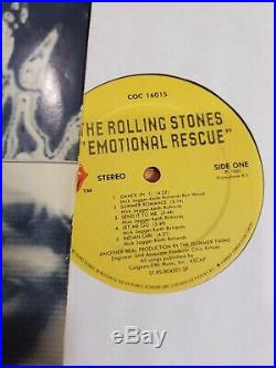 Rolling Stones- Autographed x All 5 Members! - LP EMOTIONAL RESCUE-vinyl rare
