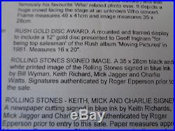 Rolling Stones Autographs A Large 14 By 11 Photo Four Signatures. Epperson