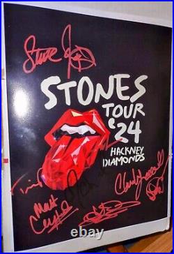 Rolling Stones Band Steve Jordan +7 Signed Autographed 11x14 Photo Tour Logo 24
