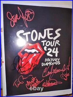 Rolling Stones Band Steve Jordan +7 Signed Autographed 11x14 Photo Tour Logo 24