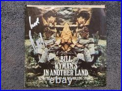 Rolling Stones Bill Wyman In Another Land Autographed Picture Sleeve 7