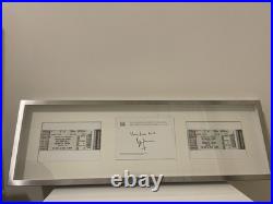Rolling Stones Bill Wyman Signed Autograph with2012 Concert Tickets Framed display