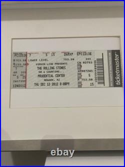Rolling Stones Bill Wyman Signed Autograph with2012 Concert Tickets Framed display