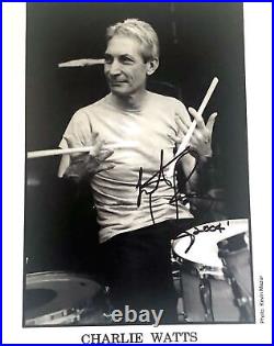 Rolling Stones Charlie Watts Autographed Signed 8x10 Drums Photo 2004 ACOA