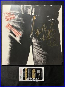 Rolling Stones Charlie Watts Autographed Sticky Fingers LP Album JSA Coa