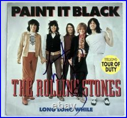 Rolling Stones Charlie Watts Signed Autographed Paint It Black 45 Record Sleeve