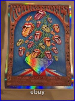 Rolling Stones Concert Poster Foil Edition Hackney Diamonds 2024 6/150 Signed AP
