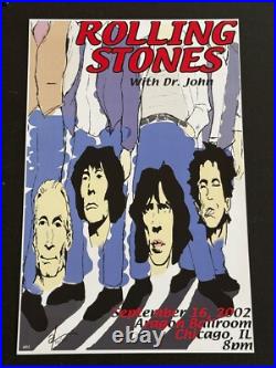 Rolling Stones Concert Poster from Aaragon Ballroom Signed 34/100 Original 2002