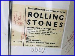 Rolling Stones Concert Ticket 1970 with Signed Autographs Music Collectable ra