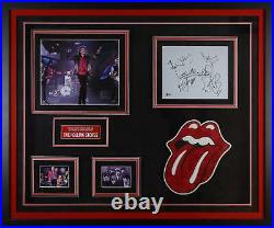 Rolling Stones Display Signed by 5 Beckett COA BAS