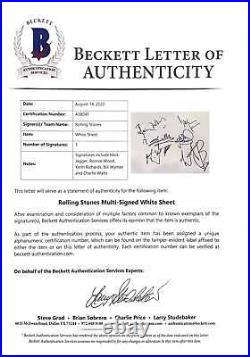 Rolling Stones Display Signed by 5 Beckett COA BAS