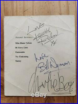 Rolling Stones Early Autographs 1963 Signed Publicity Card Coa Beatles
