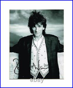 Rolling Stones Faces Ronnie Wood Hand Signed Autographed 10 x 8 Mounted Picture