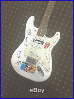 Rolling Stones Fender Guitar Autographed, Jagger-Richards-Wood & Watts