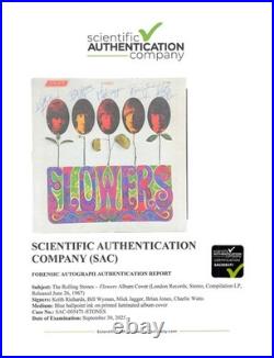 Rolling Stones Flowers Album Signed All 5 Jagger Richards Jones Watts Wyman