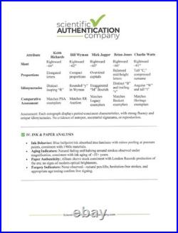 Rolling Stones Flowers Album Signed All 5 Jagger Richards Jones Watts Wyman