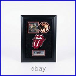 Rolling Stones Full Band Framed Autographed CD Display Tongue COA Rock HOF