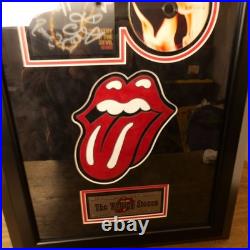 Rolling Stones Full Band Framed Autographed CD Display Tongue COA Rock HOF